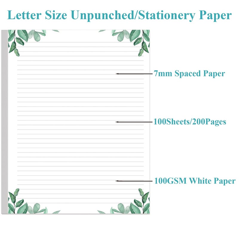 Yaridar (3-Pack) Stationery Lined Paper, Letter Size Unpunched Ruled Filler Paper, 300Sheets / 600Pages Loose-Leaf Line Paper, 100gsm White Paper, 8.5'' x 11'', Leaf - Image 2